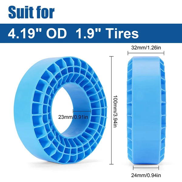 INJORA Silicone Rubber Inserts for 1.9" 108-110mm(4.35" OD) Tires (1907)- DGT-1907BL