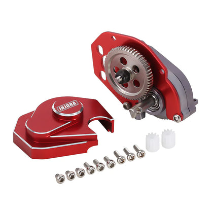 SCX24-130RD INJORA CNC Aluminum Complete Transmission Gearbox for Axial SCX24 AX24 - Red