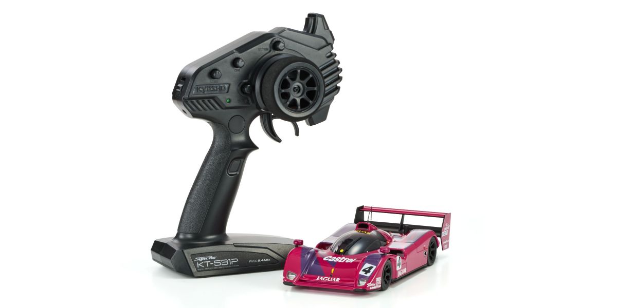 Kyosho MR-04 RWD Mini-Z Readyset w/1991 Jaguar XJR-14 No.4 LM Body (Pink) w/KT-531P 2.4GHz Radio - 32369LE