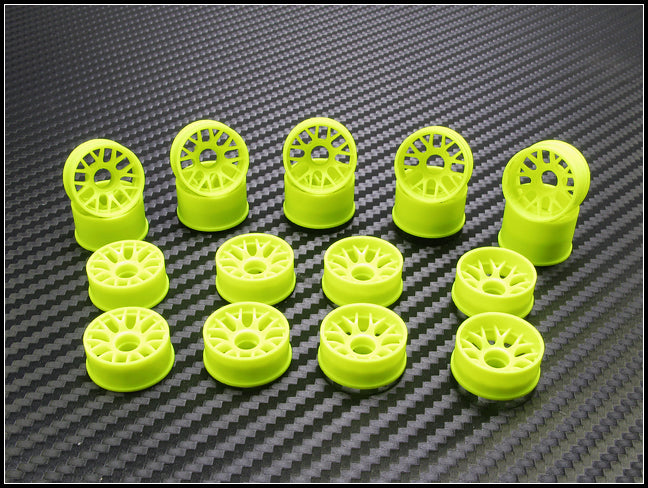 288YF0 PN Racing Mini-Z 2WD Machine Cut BBS Front Wheel F0 Yellow
