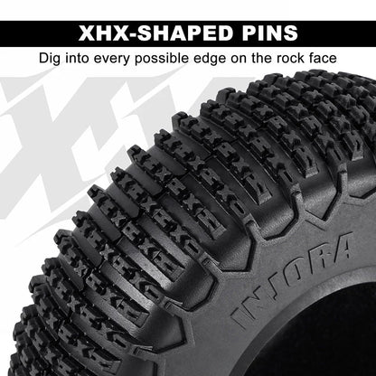 INJORA 1.9" (106*33mm) XHX Pin Tires for 1/10 RC Crawler  YQT-1913P