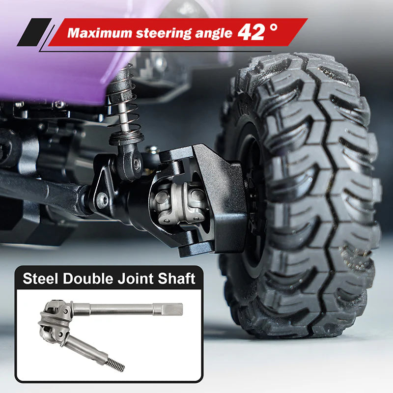 SCX24-184BKFR INJORA ProSteer Double Joint Aluminum Axles for Axial SCX24