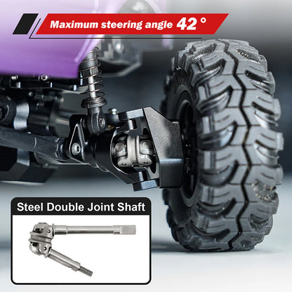 SCX24-184BKFR INJORA ProSteer Double Joint Aluminum Axles for Axial SCX24