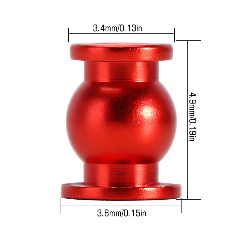 INJORA 20PCS Aluminum / Brass Joint Balls Pivot Balls with O-rings for INJORA SCX24 Shock Links - RED