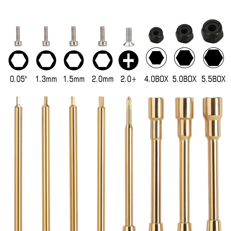 INJORA 8-in-1 Quick-Change Hex Phillips Nut Driver Set for 1/24 1/18 RC Crawler - Tool-LSD68