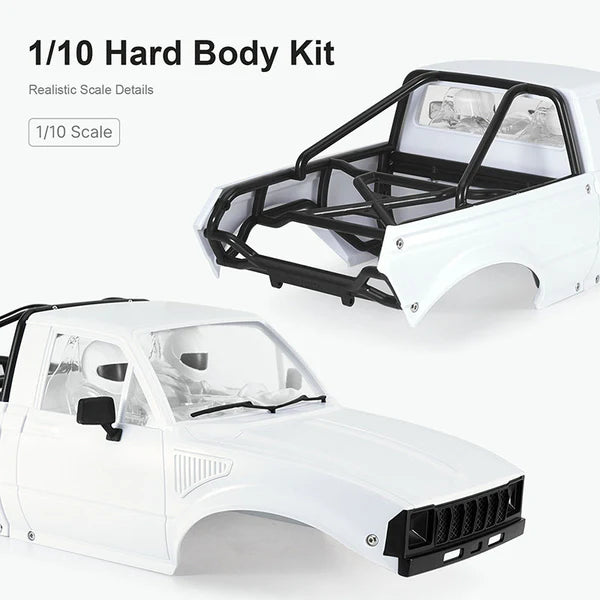 INJORA IR60-10 Hard Body with Interior & Bed Cage for 1/10 RC Crawler (White) -  IR60-10WH