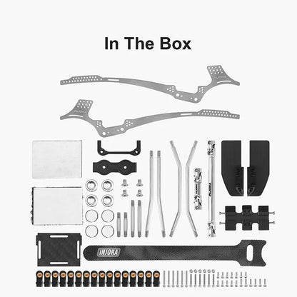 INJORA Rockover Titanium LCG Chassis Kit for 1/24 SCX24, 156mm Wheelbase, 18° Skid Angle - INC-24H