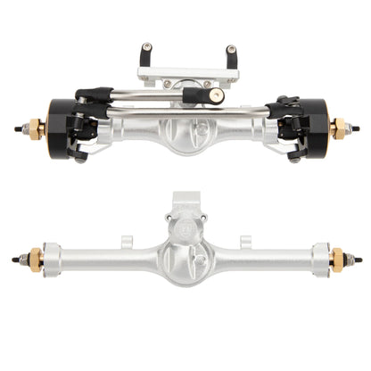 MEUS Racing SCX24 Metal V2 Isokinetic Front Rear Axles +5MM Isokinetic 3-Section CVD With 52° Steering Angle for 1/24 SCX24 - Silver