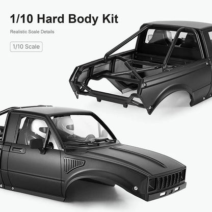 INJORA IR60-10 Hard Body with Interior & Bed Cage for 1/10 RC Crawler (Black) - IR60-10BK