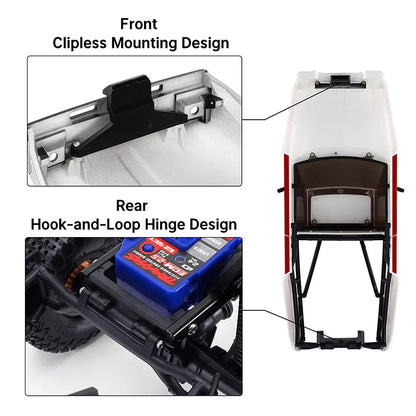 INJORA IR60 Pickup Hard Body with Bed Rack for 1/18 TRX4M Defender Bronco - IR60-RW
