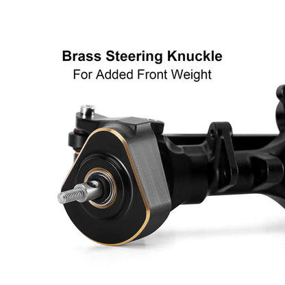 SCX24-190BKFR INJORA +4mm Extended Aluminum Front & Rear Axles Set for Axial SCX24 (Black)