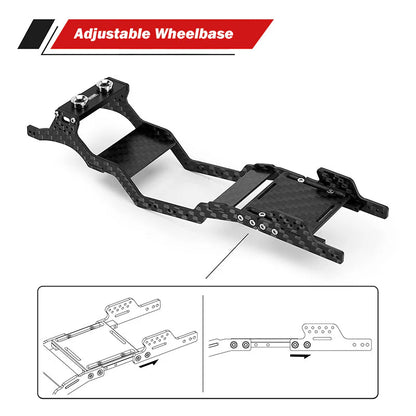 SCX24-182 INJORA Universal LCG Carbon Fiber Chassis Frame Kit for 1/24 SCX24