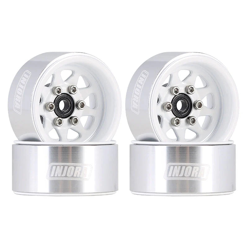 YQW-1004WH INJORA 1.0" Negative Offset 3.78mm Deep Dish Stamped Steel Wheel Rims for 1/24 RC Crawlers (4) (W1004)