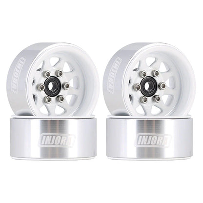 YQW-1004WH INJORA 1.0" Negative Offset 3.78mm Deep Dish Stamped Steel Wheel Rims for 1/24 RC Crawlers (4) (W1004)