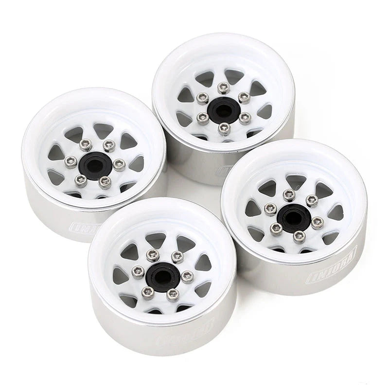 YQW-1004WH INJORA 1.0" Negative Offset 3.78mm Deep Dish Stamped Steel Wheel Rims for 1/24 RC Crawlers (4) (W1004)