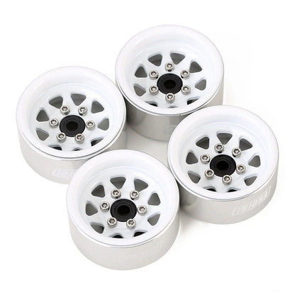 YQW-1004WH INJORA 1.0" Negative Offset 3.78mm Deep Dish Stamped Steel Wheel Rims for 1/24 RC Crawlers (4) (W1004)