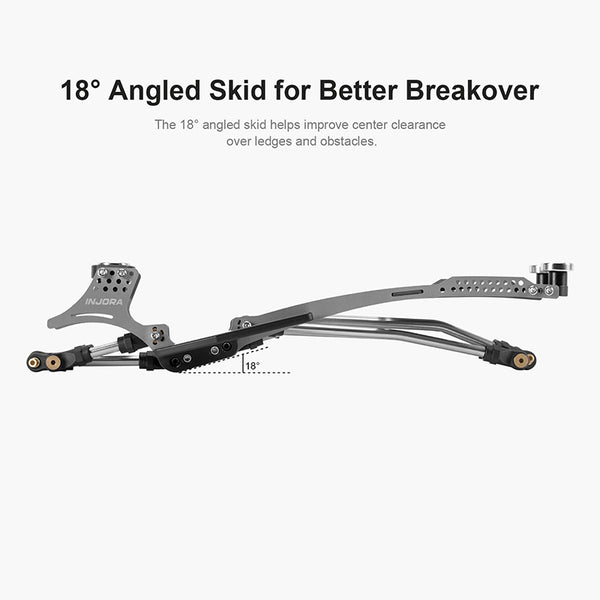 INJORA Rockover Titanium LCG Chassis Kit for 1/24 SCX24, 156mm Wheelbase, 18° Skid Angle - INC-24H