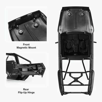 INJORA IR60-10 Hard Body with Interior & Bed Cage for 1/10 RC Crawler (Black) - IR60-10BK