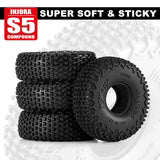 INJORA 0.7" 44*16mm XHX Pin Tires for 1/30 1/32 RC Crawlers (4) - T7030