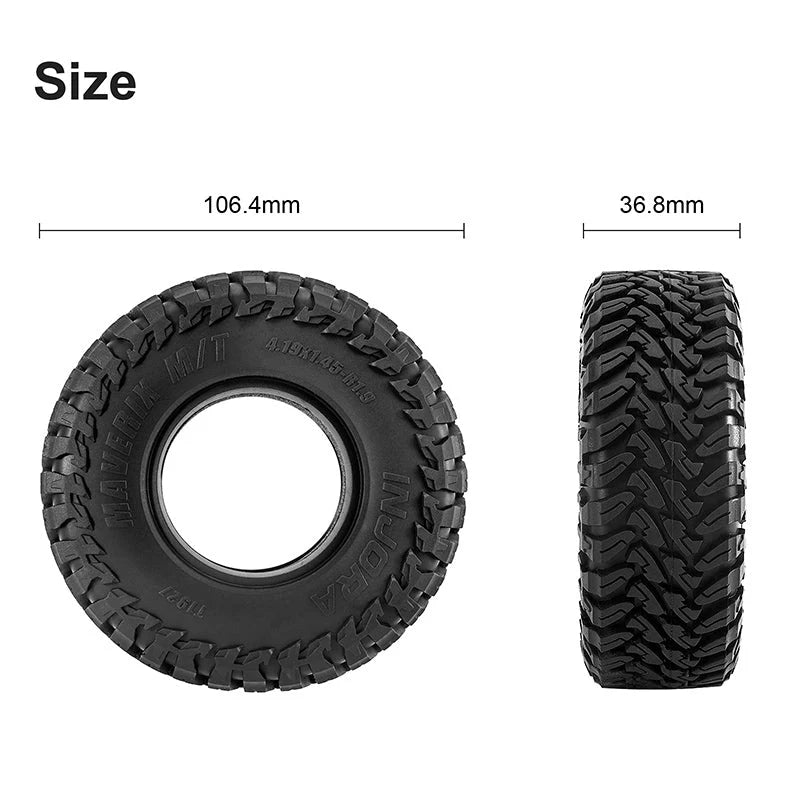 INJORA Maverix M/T 1.9" S5 Crawler Tire (106.4*36.8mm 4.19" OD) - T1927