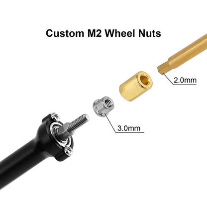 INJORA Stock Width Axles with Brass Steering Knuckles for 1/30 SCX30 - SCX30-32BKFR