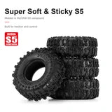 INJORA 0.7" 37*14mm Cling On Tires for 1/30 SCX30 (4) - T7022