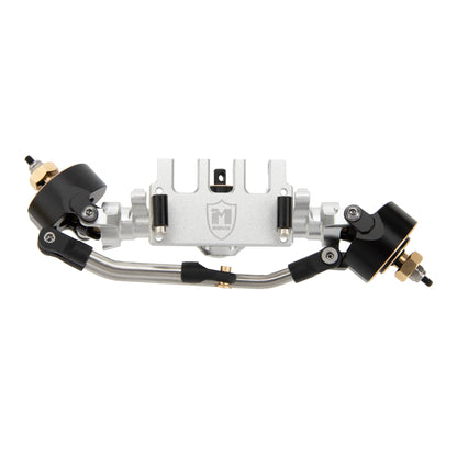 MEUS Racing SCX24 Metal V2 Isokinetic Front Rear Axles +5MM Isokinetic 3-Section CVD With 52° Steering Angle for 1/24 SCX24 - Silver