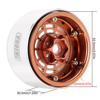 DGW-1959BO INJORA 1.9" Aluminum Beadlock Wheels Offset -10mm for 1/10 RC Crawler (4) (W1959) - Bronze