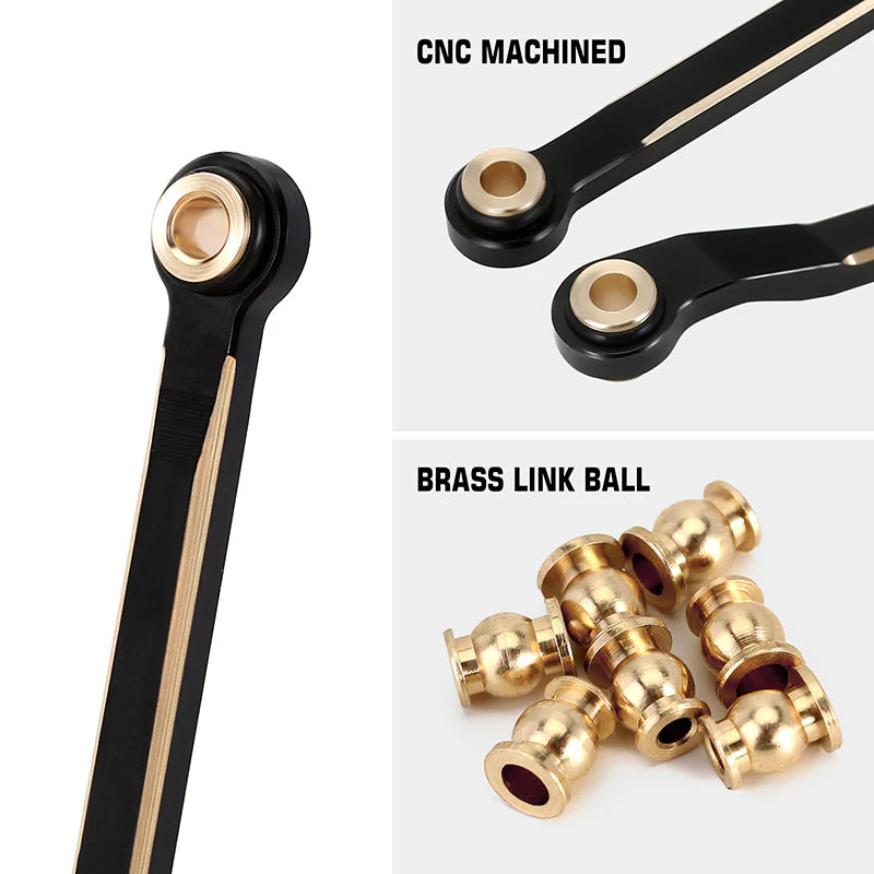 INJORA Brass High Clearance Links for 1/18 TRX4M High Trail K10 F150 - 4M-97BK