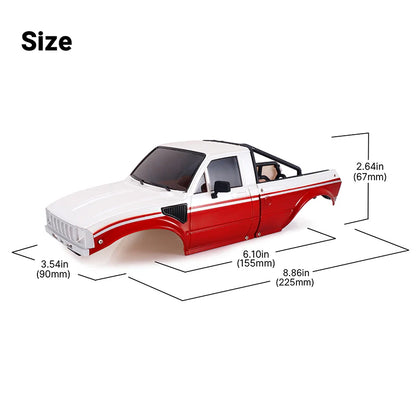 INJORA IR60 Pickup Hard Body with Bed Rack for 1/18 TRX4M Defender Bronco - IR60-RW