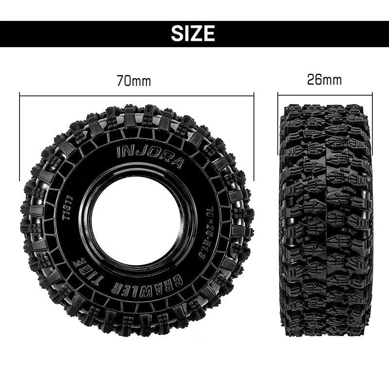 INJORA 70*26mm 1.3" Crawler Tires (T1311) - YQT- 1311