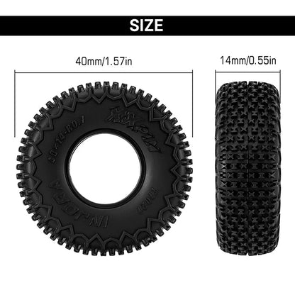 INJORA 40*14mm 0.7" XHX Pin Tires - T7021