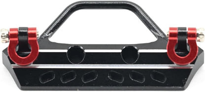 Houston RC SCX30 Aluminum Bumper (Front) for Axial Jeep Chassis (Black) w/(Red) Hooks - DTSCX3073