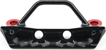 Houston RC SCX30 Aluminum Bumper (Front) for Axial Jeep Chassis (Black) w/(Red) Hooks - DTSCX3073