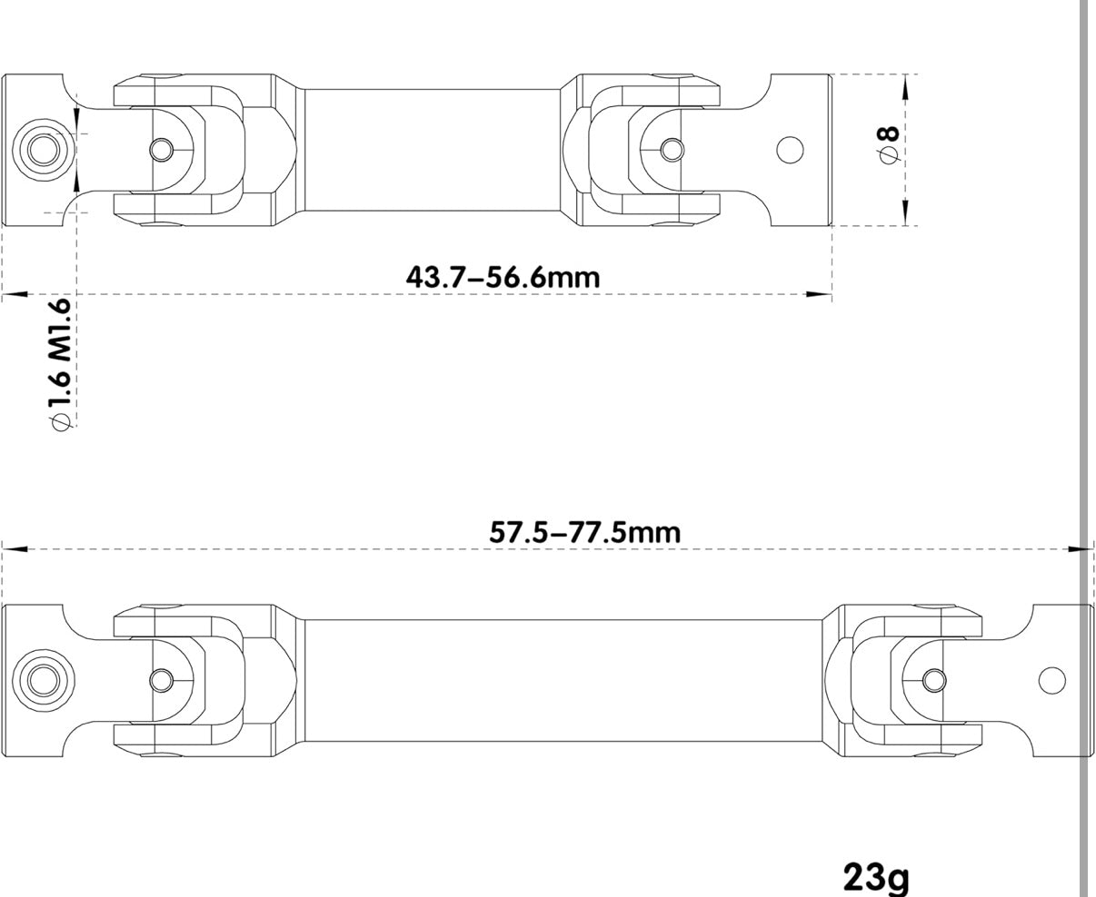 MEUS Racing TRX4M Stainless Steel Drive Shafts For TRX4M Defender Bronco 1/18 RC Crawler