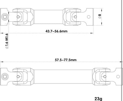 MEUS Racing TRX4M Stainless Steel Drive Shafts For TRX4M Defender Bronco 1/18 RC Crawler