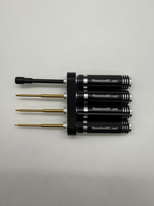 HoustonRC Tools - MiniZ Essentials Kit - Black Edition (0.9mm hex, 1.3mm hex, 1.5mm hex, 4.5mm Nut Driver)
