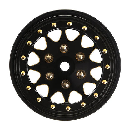 Injora 1.3” Brass Beadlock Wheels for 1/24 or 1/18 RC Crawler - YQW-1301BGD