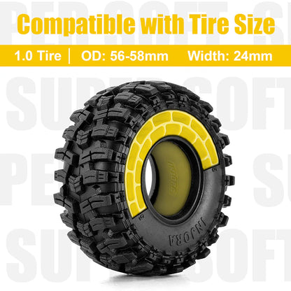 DGT-1056YE INJORA 4pcs Small Silicone Rubber Inserts for 56-58mm 1.0" Tires