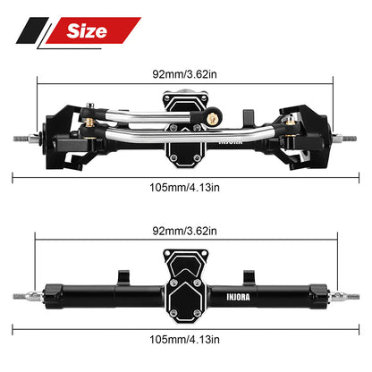 SCX24-184BKFR INJORA ProSteer Double Joint Aluminum Axles for Axial SCX24