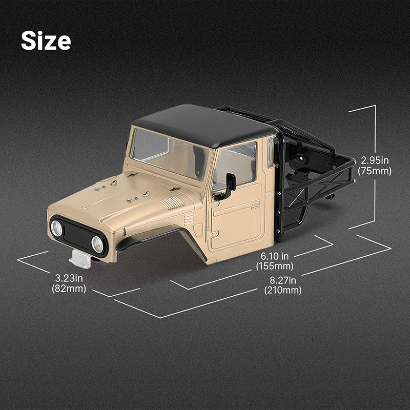INJORA IR40 Half Truck Body for 1/18 TRX4M Defender Bronco - IR40-YE
