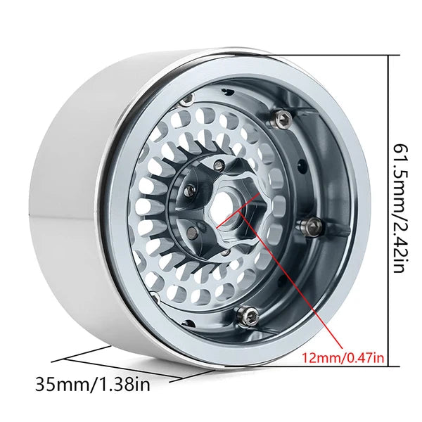 INJORA 2.2" Turbine -10mm Offset Wheels for 1/10 RC Crawlers (W2255) - DGW-2255GL