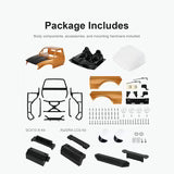 INJORA IR60-10 Hard Body with Interior & Bed Cage for 1/10 RC Crawler (Orange) - IR60-10OG