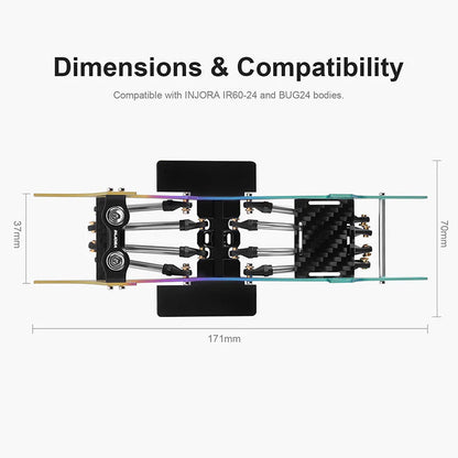 INJORA Rainbow Titanium LCG Chassis Kit for 1/24 SCX24 - SCX24-199