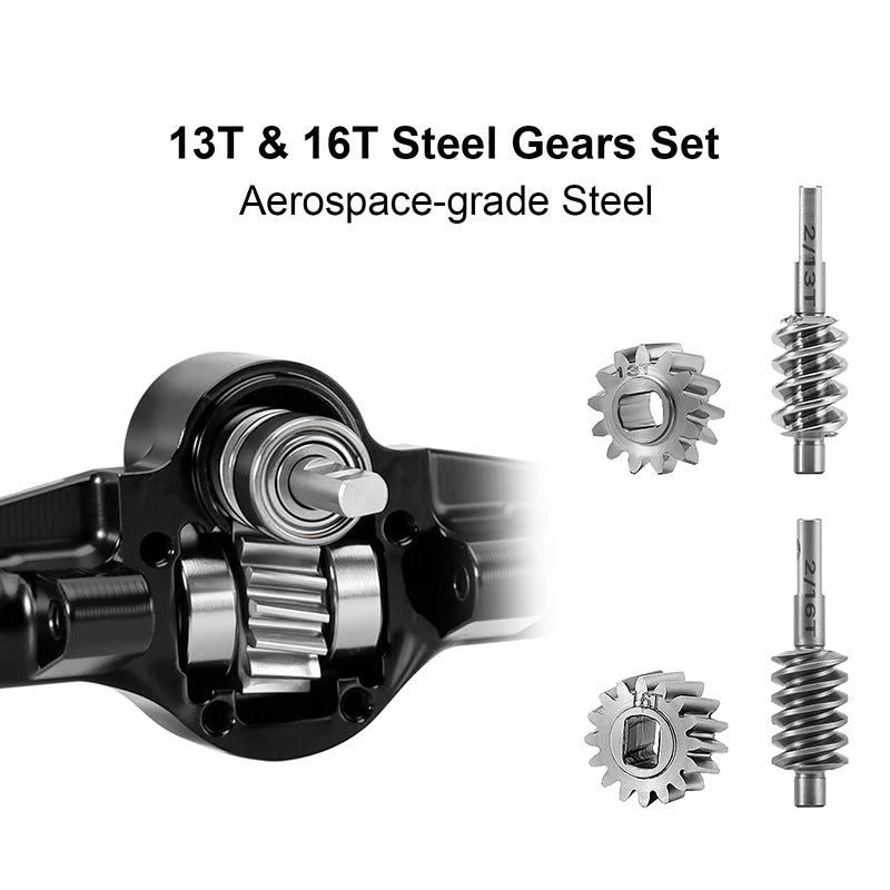 INJORA +3mm Planet Axles with Brass Steering Knuckles for 1/30 SCX30 - SCX30-25BKFR