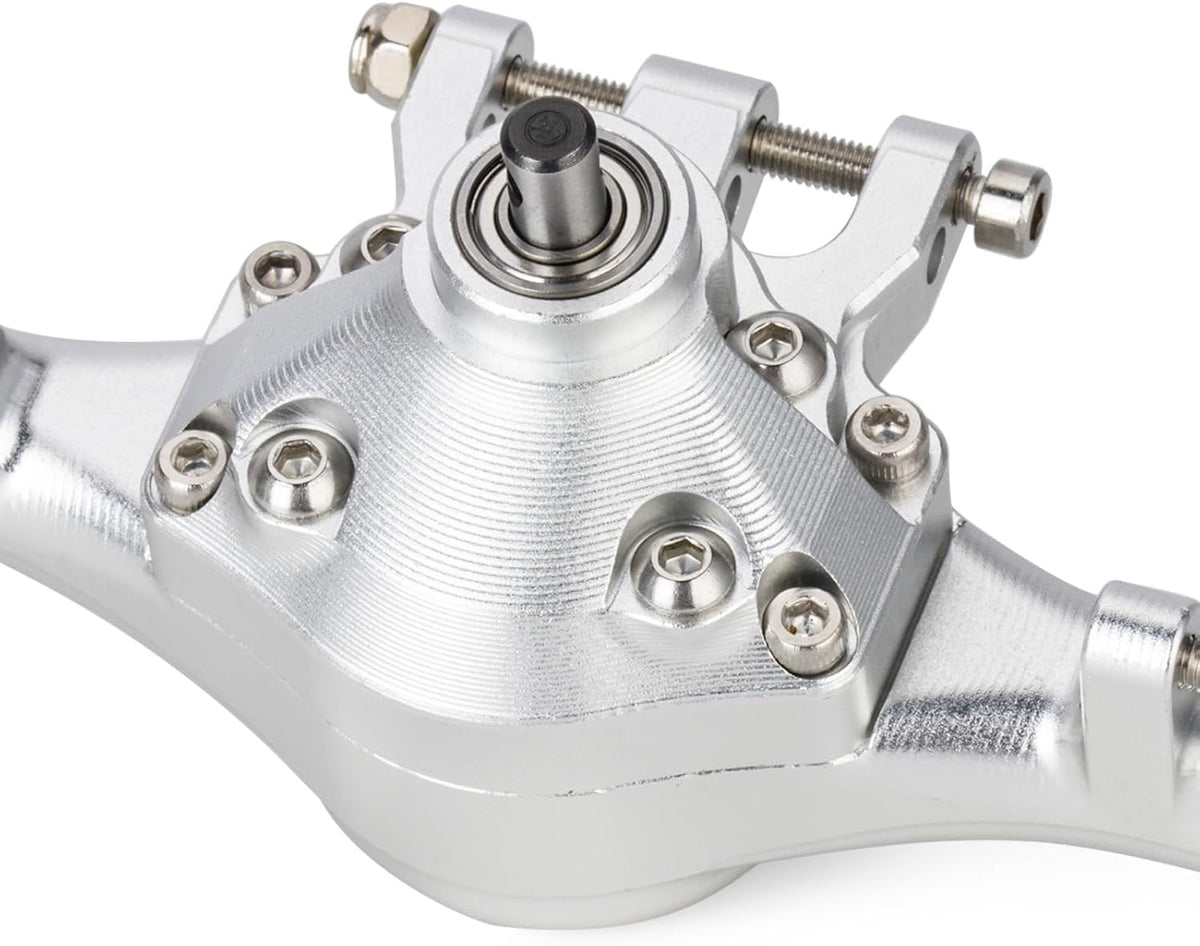 Houston RC Aluminum Front and Rear Axles for VS4-10, SCX10 III and custom builds - Silver Finish