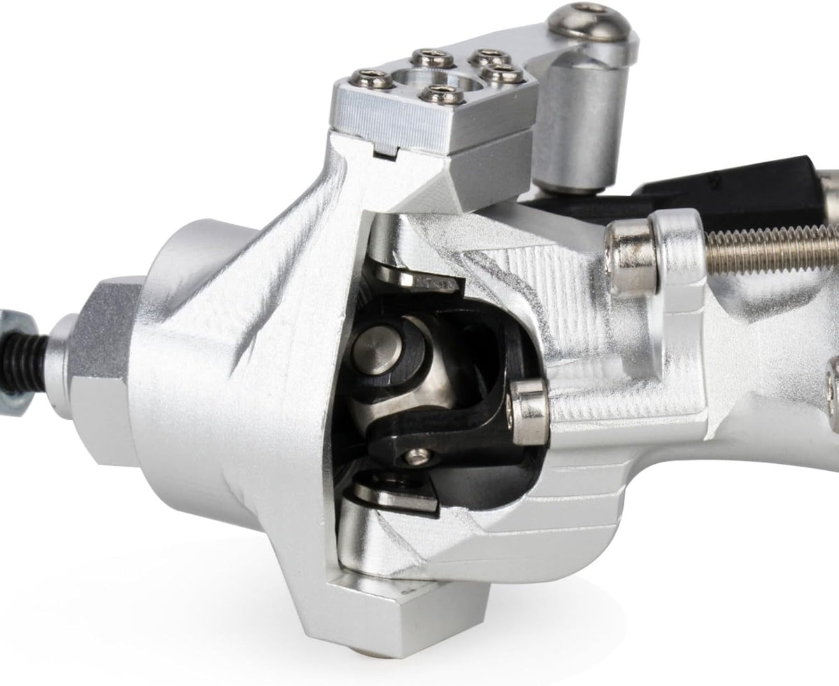 Houston RC Aluminum Front and Rear Axles for VS4-10, SCX10 III and custom builds - Silver Finish