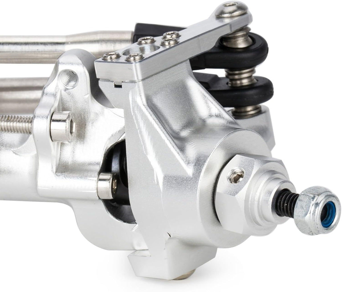 Houston RC Aluminum Front and Rear Axles for VS4-10, SCX10 III and custom builds - Silver Finish