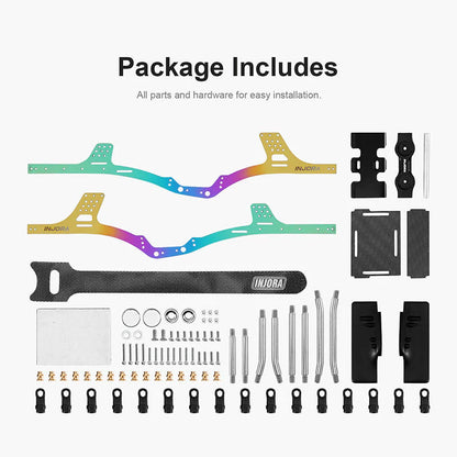 INJORA Rainbow Titanium LCG Chassis Kit for 1/24 SCX24 - SCX24-199
