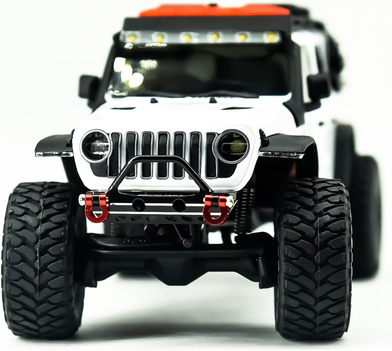 Houston RC SCX30 Aluminum Bumper (Front) for Axial Jeep Chassis (Black) w/(Red) Hooks - DTSCX3073